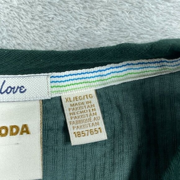 Scotch & Soda Mens Green Ribbed T-Shirt XL Cotton Blend Casual Crewneck a0628 - Picture 3 of 8